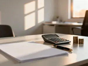 Nowoczesny laptop z wyświetlonym raportem finansowym oraz smartfon na biurku, ilustrujące proces sprawdzania danych w BIK.